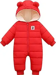 [Ohrwurm] Infant Down Cotton Snowsuits Fleece Lining Jumpsuits Baby Zipper Winter Coat