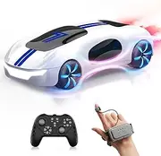 Remote Control RC Cars Toys: Gesture Drift Stunt Cars, Hand Sensing Control RC Toys for Kids, Birthday Gifts for Boys Girls, 2.4GHz Double Sided 360° off Road Rotating, with Lights Music Spray White