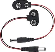 ECSiNG 20PCS 9 Volt Battery Clip Connectors with 5.5x2.1mm Male DC Power Plug for Student Experiments LED Strip Lights (10PCS T Type & 10PCS I Type)