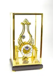 French Style Conical Pendulum Rotary Flying Ball Fusee Noiseless Skeleton Clock