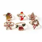2Pcs Christmas Style Napkin Rings Holder Buckles Xmas Party Table Napkin Decor