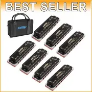 Versatile 7-Key Harmonica Set with Custom Case - Perfect for Any Skill Level