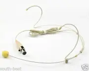 Beige Headset Microphone For Shure Bodypack Transmitter (TA4F) 4pin Mini XLR
