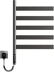 LED Electric Heated Towel Warmer Rack,New Swivel Heated Towel Racks for Bathroom,Wall Mounted 5 Arm Electric Towel Rail with Timer for Home Salons Spas(Gray)