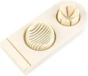Llazsybz Egg Cutter for Hard Boiled Eggs, 2 in 1 Egg Slicer, Portable Egg Cutter, Egg Chopper for Home, Beige