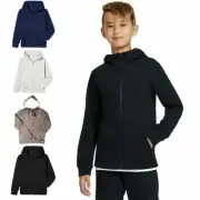 Kids Fleece Hoodies Children' hooded Full Zip Fleece Top Plain Unisex Sweatshirt