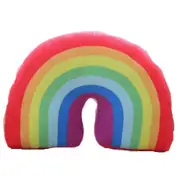 Rainbow Color U Shaped Pillow Traveling Head Support Neck Pillow(Red)