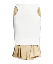 layered knee-length skirt 38F,36F white/beige