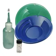 10" Green & Blue Gold Pan Panning Kit with Sniffer & Vial