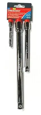 New Crescent 3 Piece Socket Extension Set 1/4, 3/8, 1/2" Dr.- CDTA15MD-F.Ship