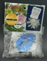 LeeWards SNOWFLAKE *BLUE* Vintage Sequin Bead Christmas Ornament Craft Kit NOS