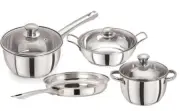 Kitchen Use Induction Base Sauce Pan Casserole Fry Pan Kadhai Cookware Set 7 Pc