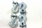4 PC 1/4" HEAVY DUTY Replacement Chain Ends Clevis Hook For Logging Towing Truck