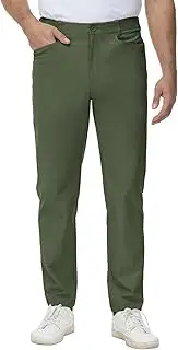 [BGOWATU] Mens Golf Pants Stretch Dress Pants Quick Dry Lightweight Work Casual Trousers with 5 Pockets