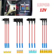 12PCS Add-a-Circuit Fuse Tap-Micro Auto Mini Blade Piggy Back Fuse Holder 12V