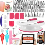 RFAQK 200 PCs Cake Decorating Supplies Kit for Beginners -1 Cake Turntable St...