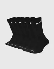 [Nike] Nike Boys' Everyday Plus Cushioned Socks 6 Pack in Black/White Size Medium M Black/White