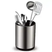 Rotating Utensils Holder Kitchen Cutlery Organiser Deluxe Stainless Steel Caddy