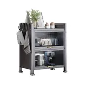 Kitchen Sideboard Cabinet Buffet Storage Side Cabinet Hallway Shelf,Ripple Glass Panels, and Adjustable Shelves-3-Tier W60cm
