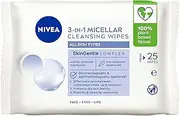 NIVEA MicellAIR® Biodegradable Cleansing Face Wipes (25 pack) | Makeup Remover Wipes | for Face, Eyes & Lips | Removes Waterproof Makeup | Gentle Cleansing Wipes | Suitable for All Skin Types