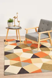 Rug Culture Rust Digital Print Super Soft Tesselate Rug