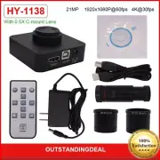 HY-1138 21MP Microscope Camera 0.5X C-mount Lens 4K Video Record 1080P HDMI &USB