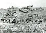 M-4 Sherman Tanks Fight on Okinawa PHOTO M4 US Army Tank World War 2