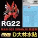 【鋼普拉】現貨 大林水貼 BANDAI 鋼彈 RG 1/144 #22 MSN-06S SINANJU 新安州