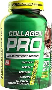 Cyborg Sport - Collagen Pro Chocolate Shake 2kg: Collagen Peptide Protein - Zero Dairy - Zero Fat - Zero Carb - Gum Free - All Natural Colours & Flavours - Happy Tummy Guarantee - Safe for Sport