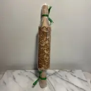 Rolling Pin Embossed Wooden Engraved Butterfllies Spring Hearts Pattern NEW
