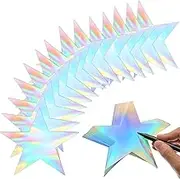 120 Pieces Iridescent Stars Cutouts Double Printed Star Cutouts Aluminum Foil Paper Star Confetti Cutouts 6 Inch Large Glitter Stars Decoration for Bulletin Board Wedding Holographic Party Supplies