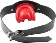 100% SM Latex Gag Open Mouth Gag with Adjustable Strap Pair BDSM Adult Slave Role Play Sex Toy (Red)