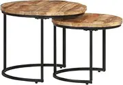 [vidaXL] Nesting Coffee Tables in Solid Mango Wood