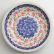 波蘭陶 藍印紅花系列 圓形深餐盤 22cm 波蘭手工製