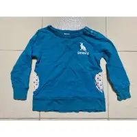 在飛比找蝦皮購物優惠-男童女童皆可日系秋季smally藍綠色長T衛衣