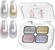 Nail Gel Paint Palette - 4 Colors Women Nail Craft Painting Gel,Fingernails Polish, Long Lasting Gradient Cosmetics for Beginners Professionals Use