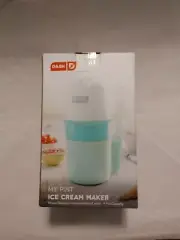 Dash My Pint Ice Cream Sorbet Yogurt Gelato Maker Aqua & White NOB Never Used