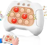 Aolgen Quick Push Game，Pop Game Fidget Toys, Fast Push Bubble Game, Handheld Puzzle Game Sensory Toys ，Light Up Push Pop Game for Kids 3-12 Girls and Boys Teens Adults Decompression (White)