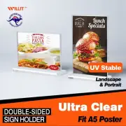 A5 Double Sided Retail Sign Holder Ad Display Stands Hotel Menu Poster Frame