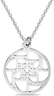 [bobauna] Fibonacci Spiral In A Circle Necklace Golden Ratio Science Jewelry Geometry Gift