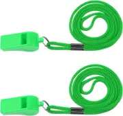 Plume'CHJ Whistle, 2 Packs Plastic Sports Whistles with Lanyard, Loud Crisp S...