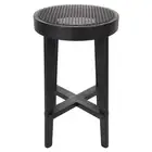 Cafe Lighting & Living Cape Byron Rattan Kitchen Stool (Black) - 40cm x 66cm
