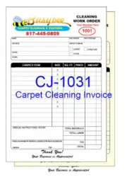 CARPET CLEANING INVOICES FULL COLOR Custom Printed 2 or 3 Part Carbonless