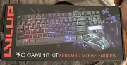 PRO GAMING KIT - LVLUP - LED BACKLIT Keyboard - Mouse - Earbuds - BRAND NEW