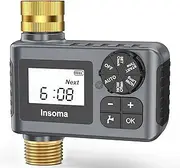 Water Timer with Brass Inlet & Outlet for Outdoor Garden Hose, Hose Timer with Rain Delay/Manual Mode, Automatic Drip Irrigation Controller System for Lawn Yard Garden Watering