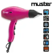 MUSTER COMPACT HAIRDRYER "#2300 COLOR" FUCHSIA