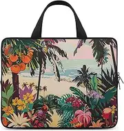 Laptop Case Sleeve Shockproof Computer Carrying Bag Tropical Floral Pattern Notebook Case Cover Laptop Bag Water Resistant Computer Cases Tablet Briefcase for Travel Business 12 Inch