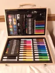 Art Luxe 85 Piece Creative Art Studio Set Wood Case Open Box Never Used Ages 6+