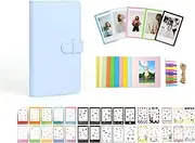 Instant Film Accessory Kit for Instax Mini LiPlay 12 11 9 8+ 8 evo 99 SE 40 90 70 50S 26 25 7S Camera + Album/Film Sticker/Magnetic Picture Frame/Hanging Frame, Pastel Blue