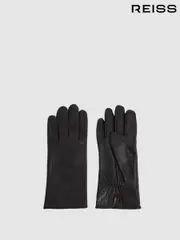 Reiss Black Giselle Leather Gloves (E84634) | $120